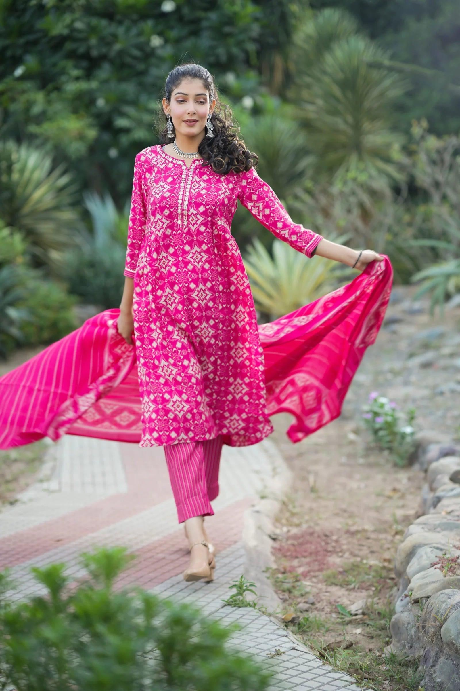 Embriodery Suit With Muslin Dupatta - Saubhagya Fashion