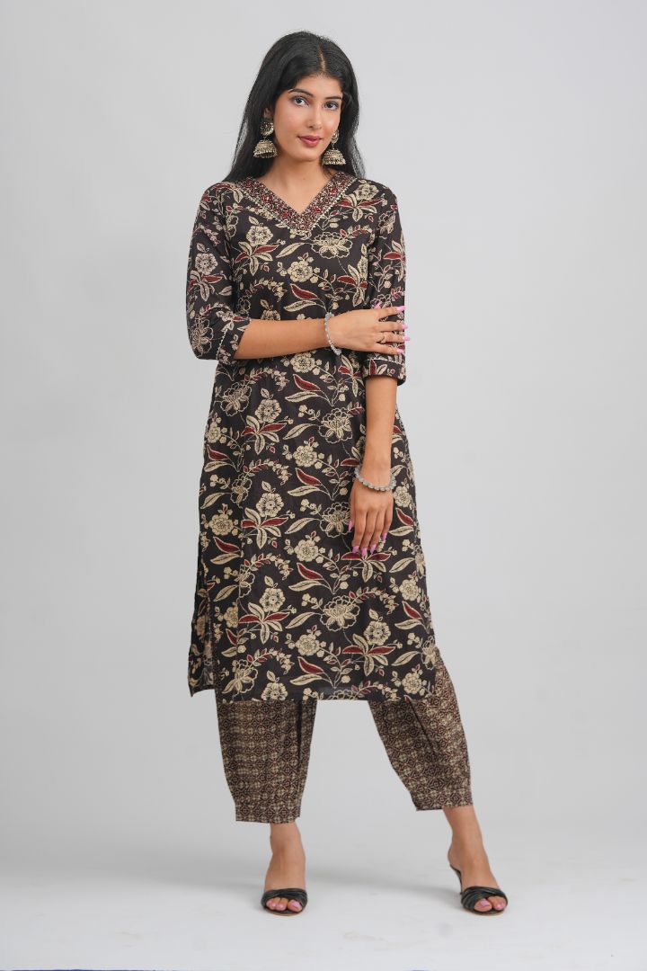 Buy online Block Printed Kurta Pant Set from ethnic wear for Women by Niza  Fashion for ₹999 at 80% off | 2024 Limeroad.com